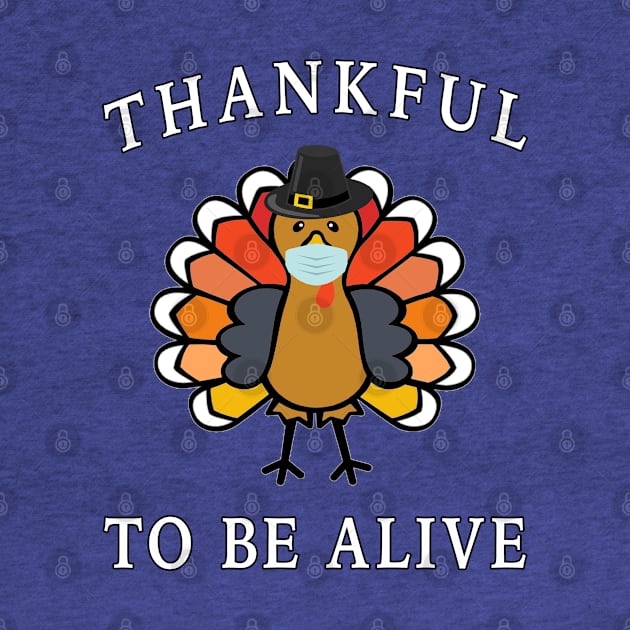 Thankful to be Alive funny Tom Turkey Pilgrim Mask. by Maxx Exchange